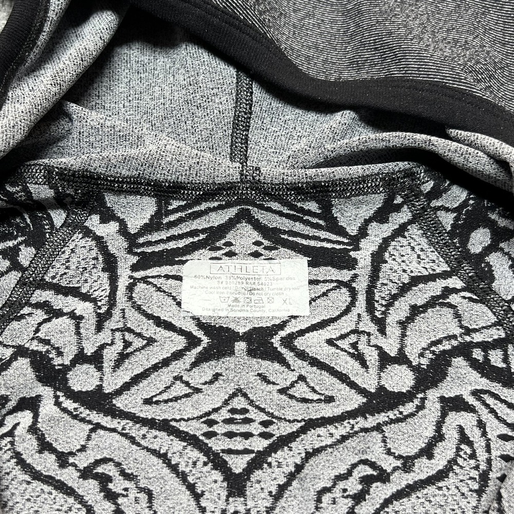 Athleta Hoodie Womens XL Gray 1/4 Zip Lightweight Pinstripe Knit Pullover - Picture 5 of 9